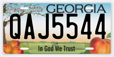GA license plate QAJ5544