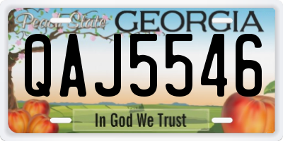 GA license plate QAJ5546