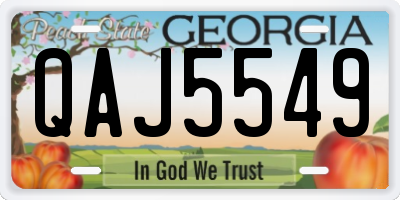 GA license plate QAJ5549