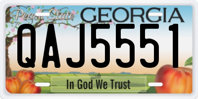 GA license plate QAJ5551