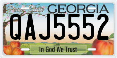 GA license plate QAJ5552