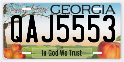 GA license plate QAJ5553