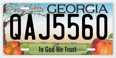 GA license plate QAJ5560
