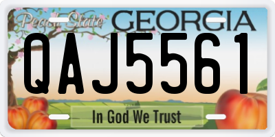 GA license plate QAJ5561