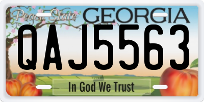 GA license plate QAJ5563