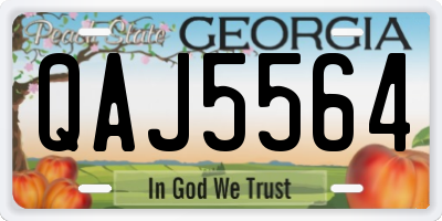 GA license plate QAJ5564