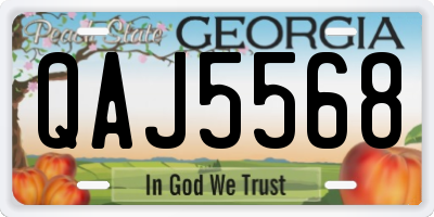 GA license plate QAJ5568
