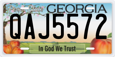 GA license plate QAJ5572
