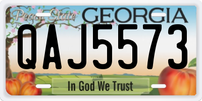 GA license plate QAJ5573