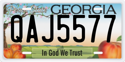 GA license plate QAJ5577