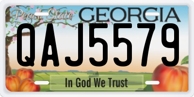 GA license plate QAJ5579