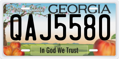 GA license plate QAJ5580