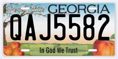 GA license plate QAJ5582