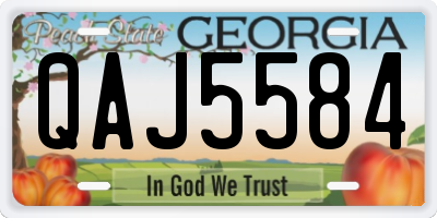 GA license plate QAJ5584