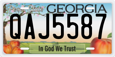 GA license plate QAJ5587