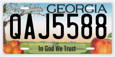 GA license plate QAJ5588
