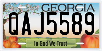 GA license plate QAJ5589