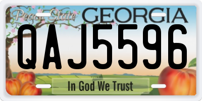 GA license plate QAJ5596