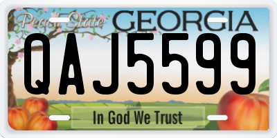GA license plate QAJ5599