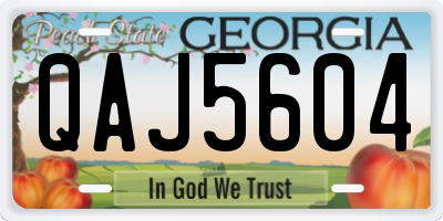 GA license plate QAJ5604