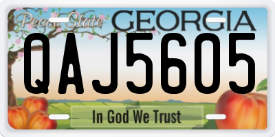 GA license plate QAJ5605