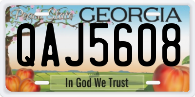 GA license plate QAJ5608