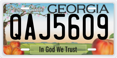 GA license plate QAJ5609