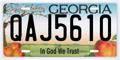 GA license plate QAJ5610