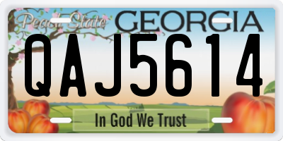 GA license plate QAJ5614