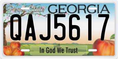 GA license plate QAJ5617