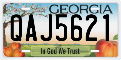 GA license plate QAJ5621