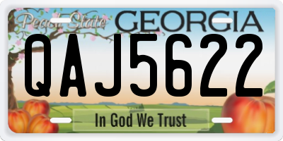GA license plate QAJ5622