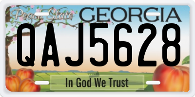 GA license plate QAJ5628