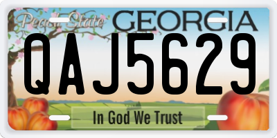 GA license plate QAJ5629