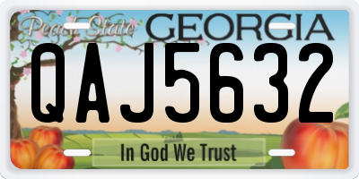 GA license plate QAJ5632