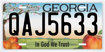 GA license plate QAJ5633