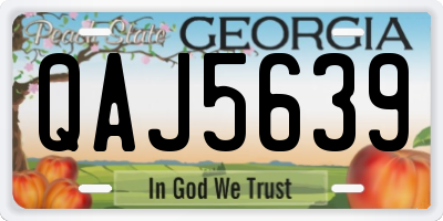 GA license plate QAJ5639