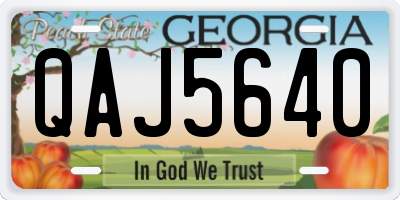 GA license plate QAJ5640