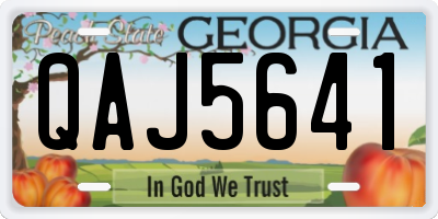 GA license plate QAJ5641