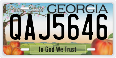 GA license plate QAJ5646
