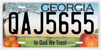 GA license plate QAJ5655