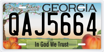GA license plate QAJ5664