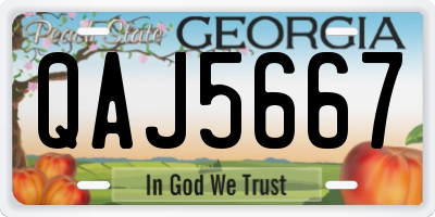 GA license plate QAJ5667