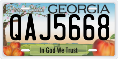 GA license plate QAJ5668