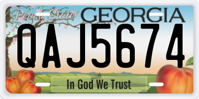 GA license plate QAJ5674