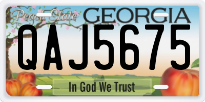 GA license plate QAJ5675