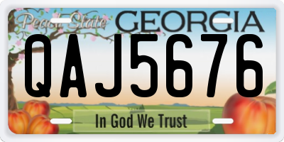 GA license plate QAJ5676