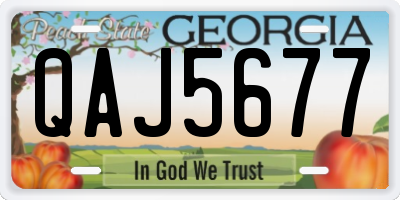 GA license plate QAJ5677