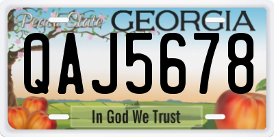 GA license plate QAJ5678