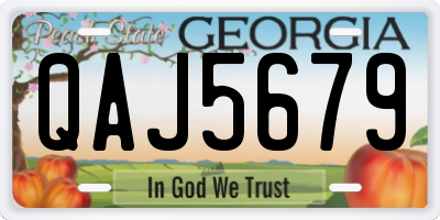 GA license plate QAJ5679